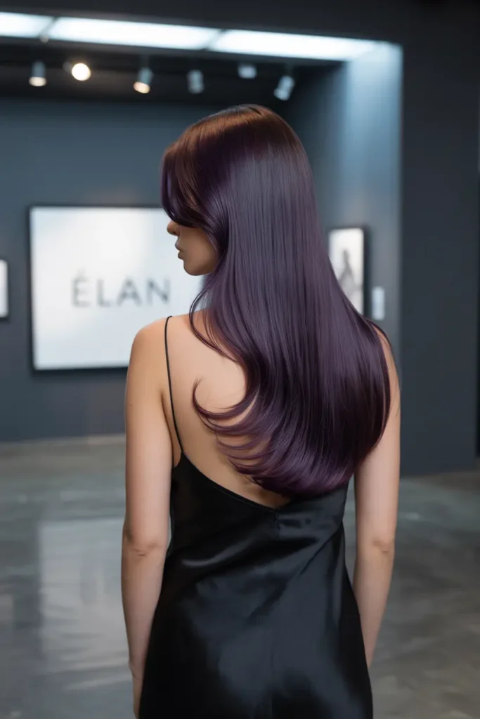 Dark Purple Hair Ideas for Brunettes & Light Hair 2 2. Dark Purple Balayage