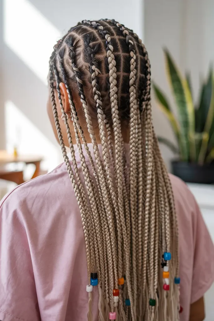2. Knotless Braids with Beads 1