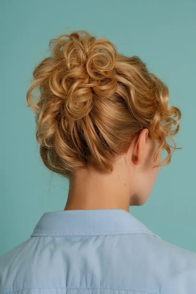 30 Easy & Stylish Hairstyles for Frizzy Hair That Actually Work 2 2. Pineapple Updo
