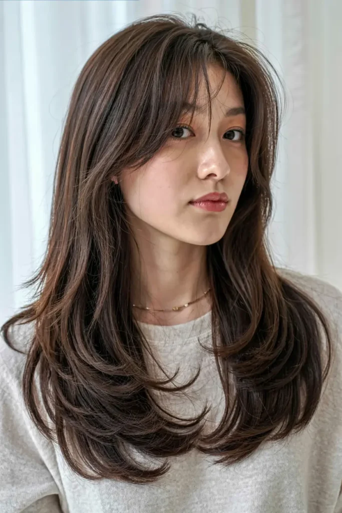2. Soft Curtain Bangs Style