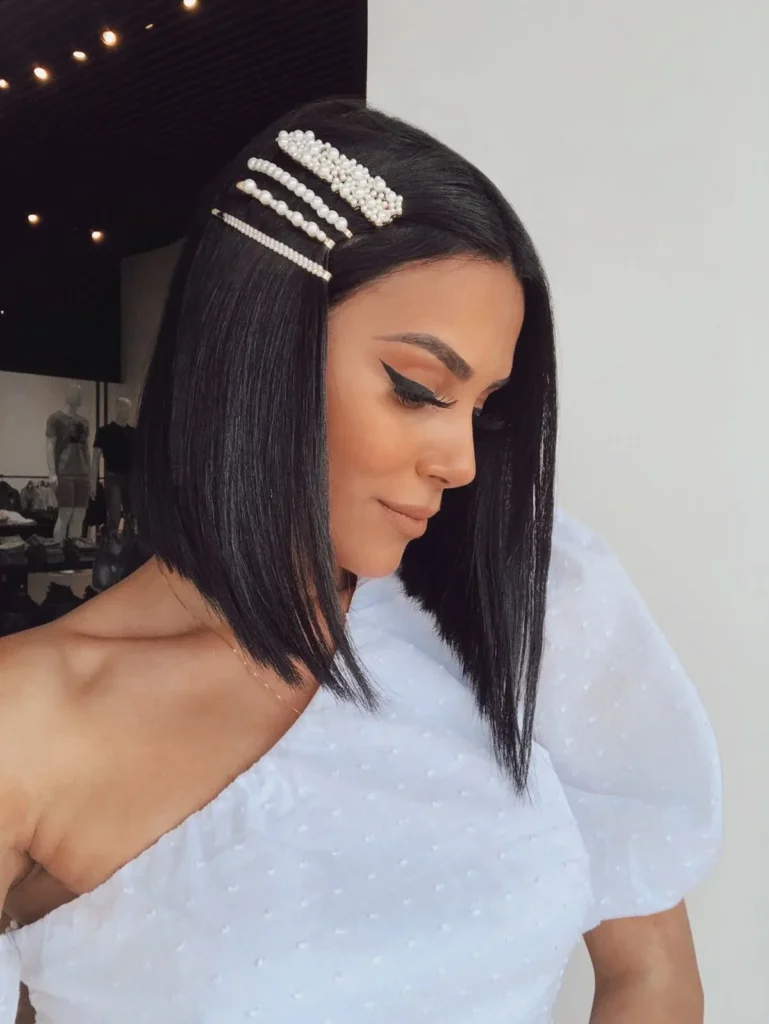 Pin-Straight Hair with Clip