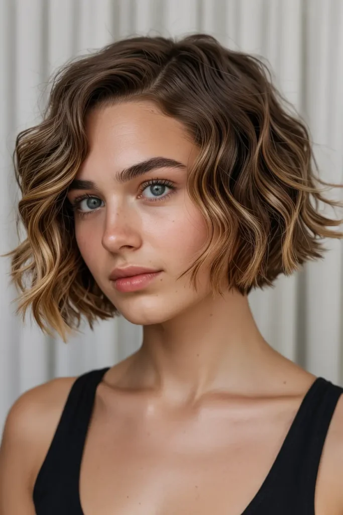 20. Angled Wavy Bob
