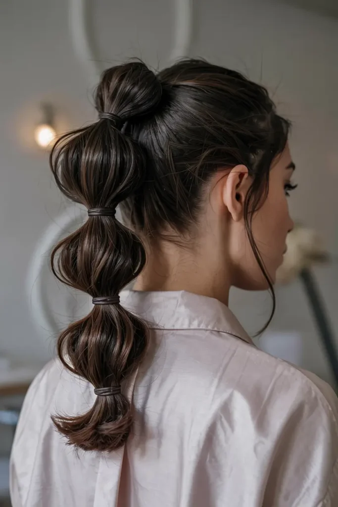 22 Top Step Cut hairStyles for a Modern Makeover 20 20. Bubble Ponytail for Step Cut