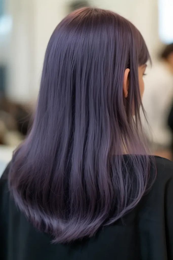 Dark Purple Hair Ideas for Brunettes & Light Hair 20 20. Matte Dark Purple Finish