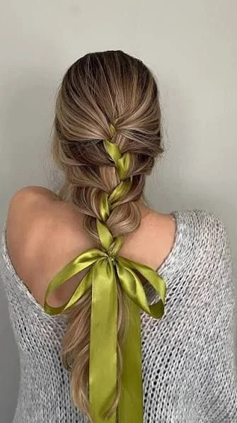 Messy Braid with Ribbon