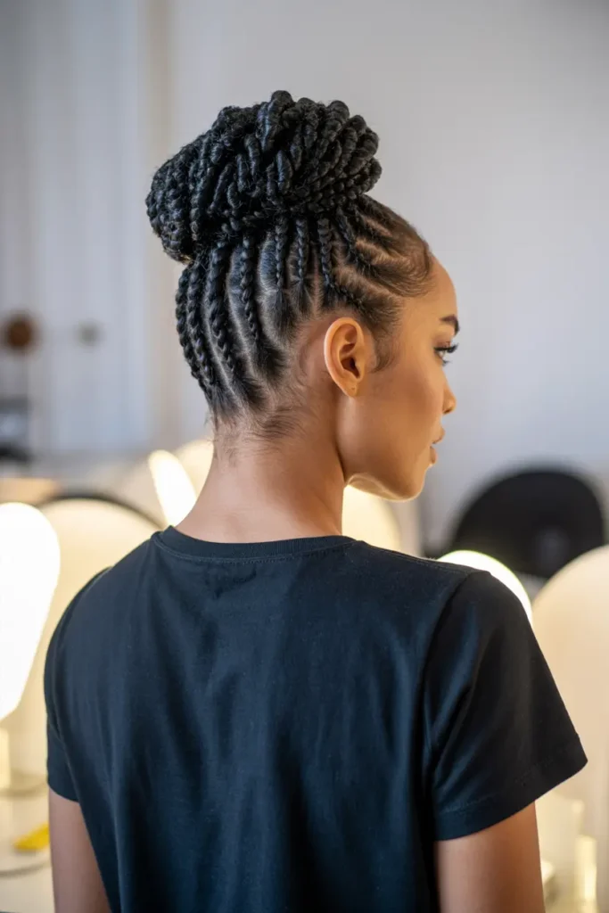 30 Easy & Stylish Hairstyles for Frizzy Hair That Actually Work 21 21. Flat Twist Updo