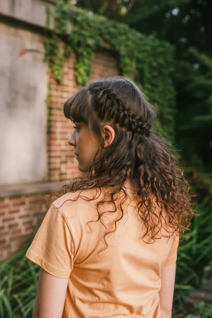 30 Easy & Stylish Hairstyles for Frizzy Hair That Actually Work 22 22. Braided Bangs