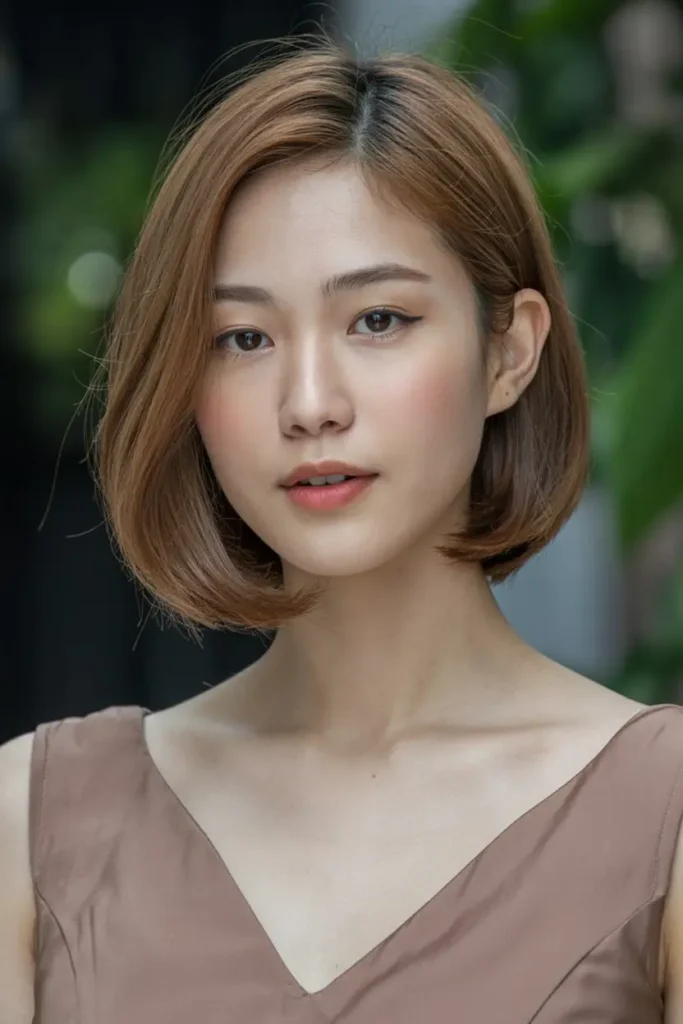 22. Korean Side Parted Short Cut
