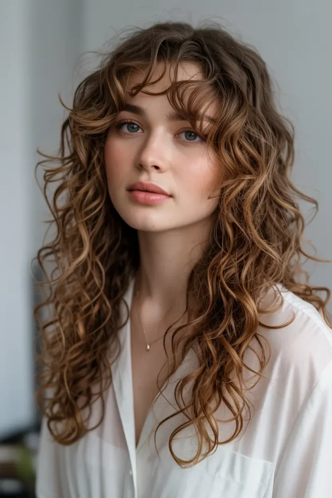 30 Best Curly Haircuts for Every Style and Length 22 22. Long Curly Hair with Step Layers