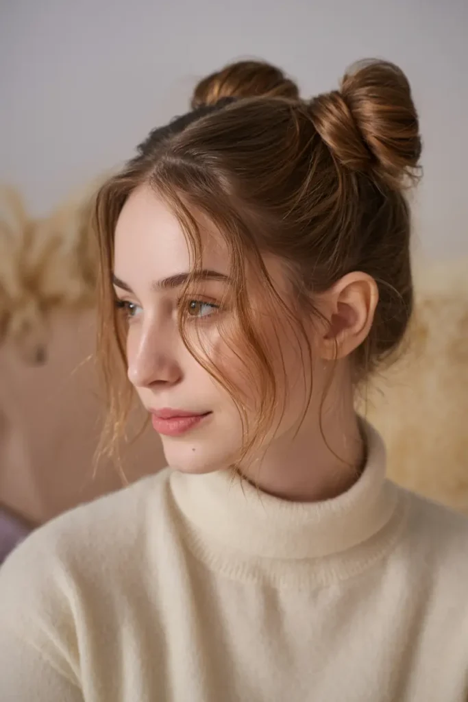 How I Nailed the Perfect 40 Side Part Hairstyles 7 24. Side Part with Loose Space Buns