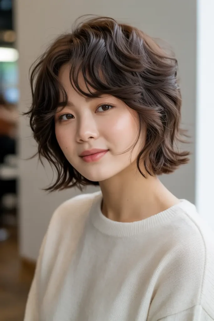 25. Korean Tousled Short Layers