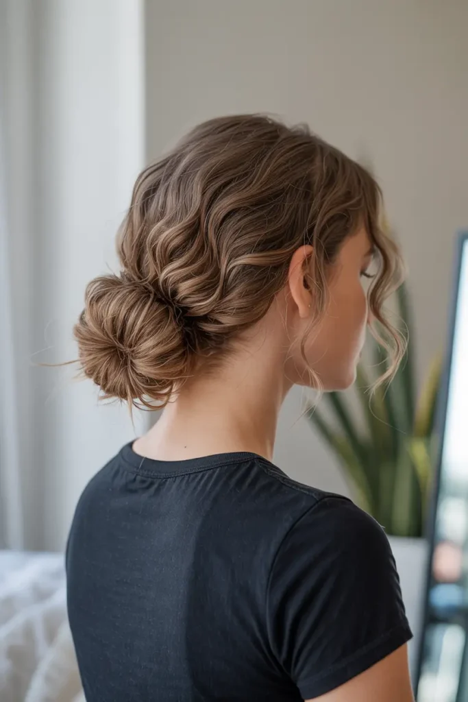 30 Easy & Stylish Hairstyles for Frizzy Hair That Actually Work 26 26. Low Side Bun