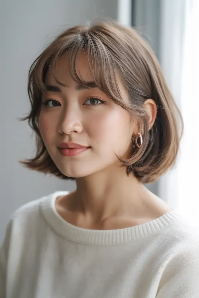 29. Korean Short Haircut with Air Bangs