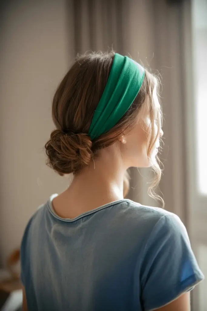 30 Easy & Stylish Hairstyles for Frizzy Hair That Actually Work 29 29. Rolled Front Hairband Style