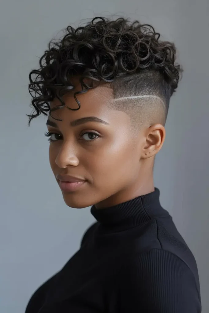 3. Fade with Curls on Top