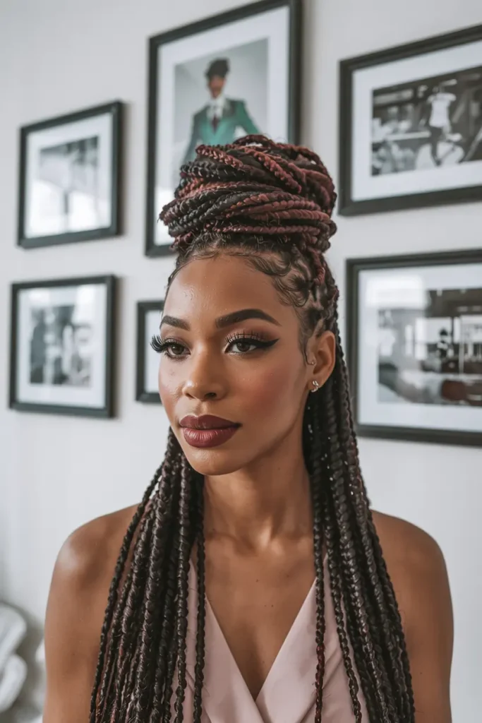 3. Faux Locs Updo
