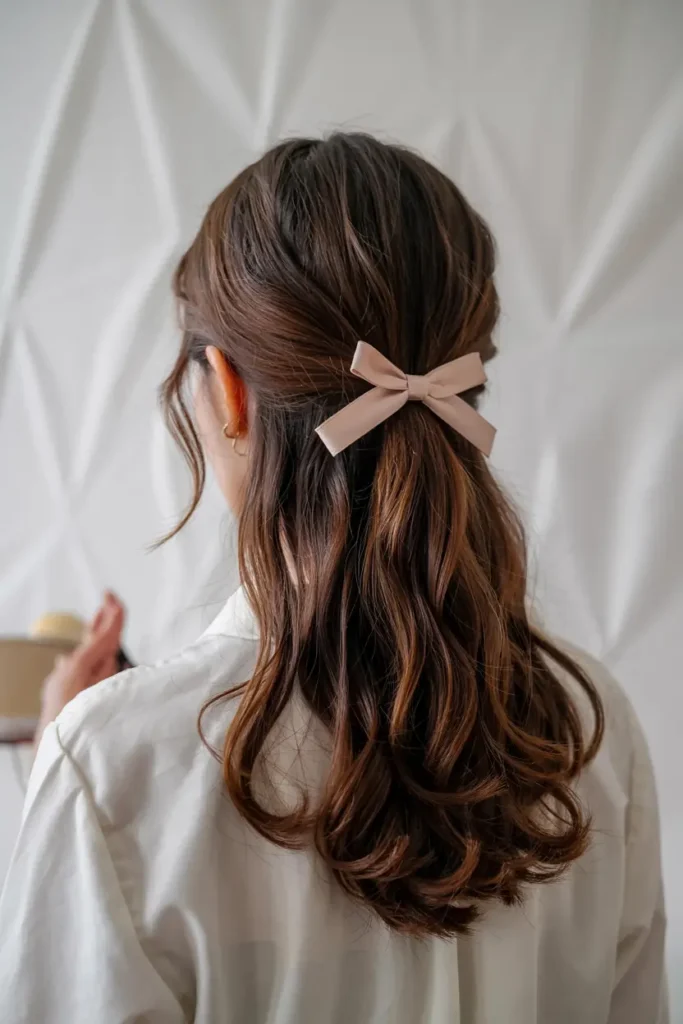 3. Half Up Mini Bow Ponytail