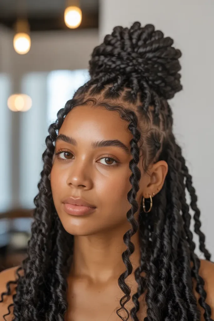 3. Half Up Passion Twists Bun