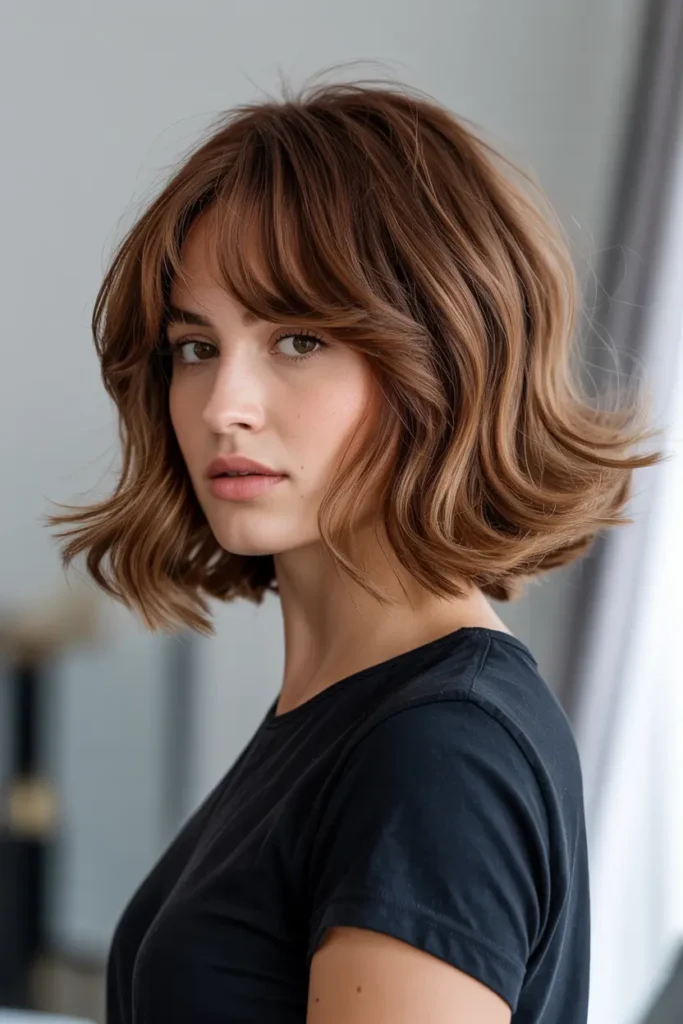 Messy Bob Hairstyles That Look Good on Everyone 3 3. Messy Bob with Curtain Bangs