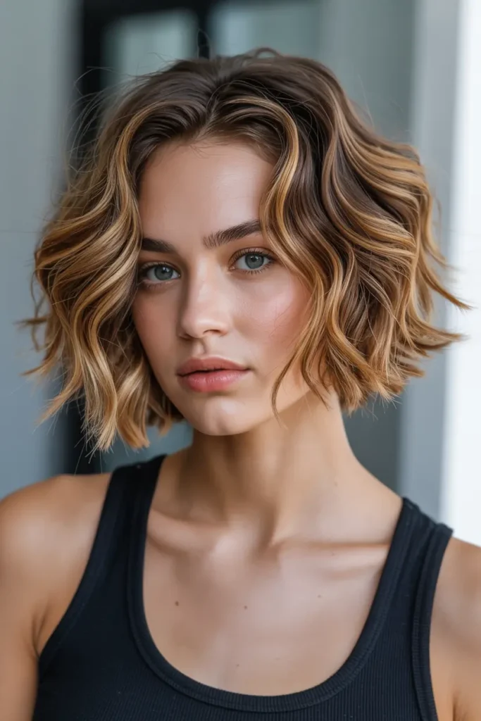 3. Wavy Inverted Bob