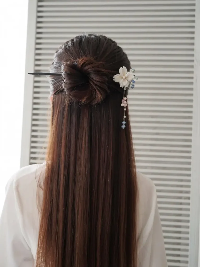 3.half up jade pin style
