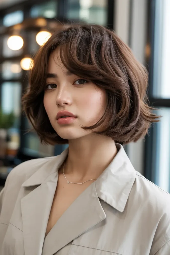 30. Korean Rounded Bob for Chubby Face