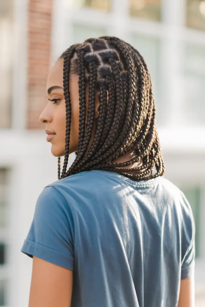 30 Easy & Stylish Hairstyles for Frizzy Hair That Actually Work 30 30. Protective Box Braids