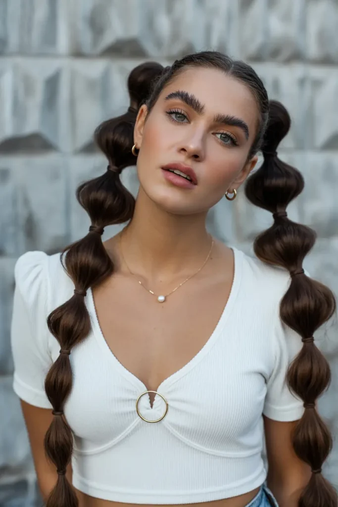 How I Nailed the Perfect 40 Side Part Hairstyles 14 31. Side Part with Bubble Braid Pigtails
