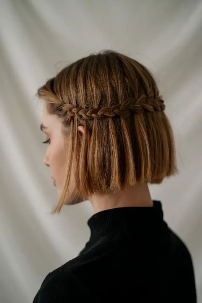 The Lazy Girl’s Guide to Easy Bob Hairstyles 35 35. Bob with Braided Front