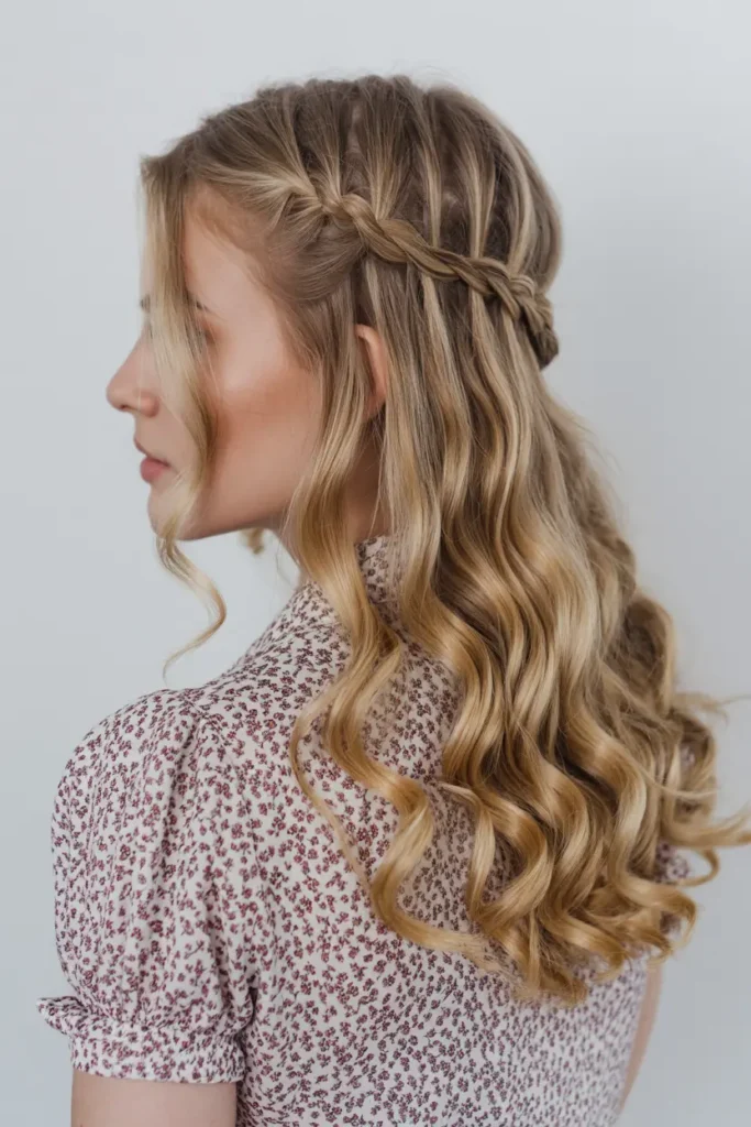 How I Nailed the Perfect 40 Side Part Hairstyles 20 37. Side Part with Waterfall Braid Accent