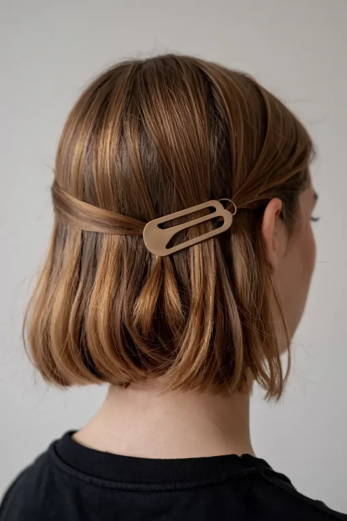 The Lazy Girl’s Guide to Easy Bob Hairstyles 39 39. Bob with Chic Clasp