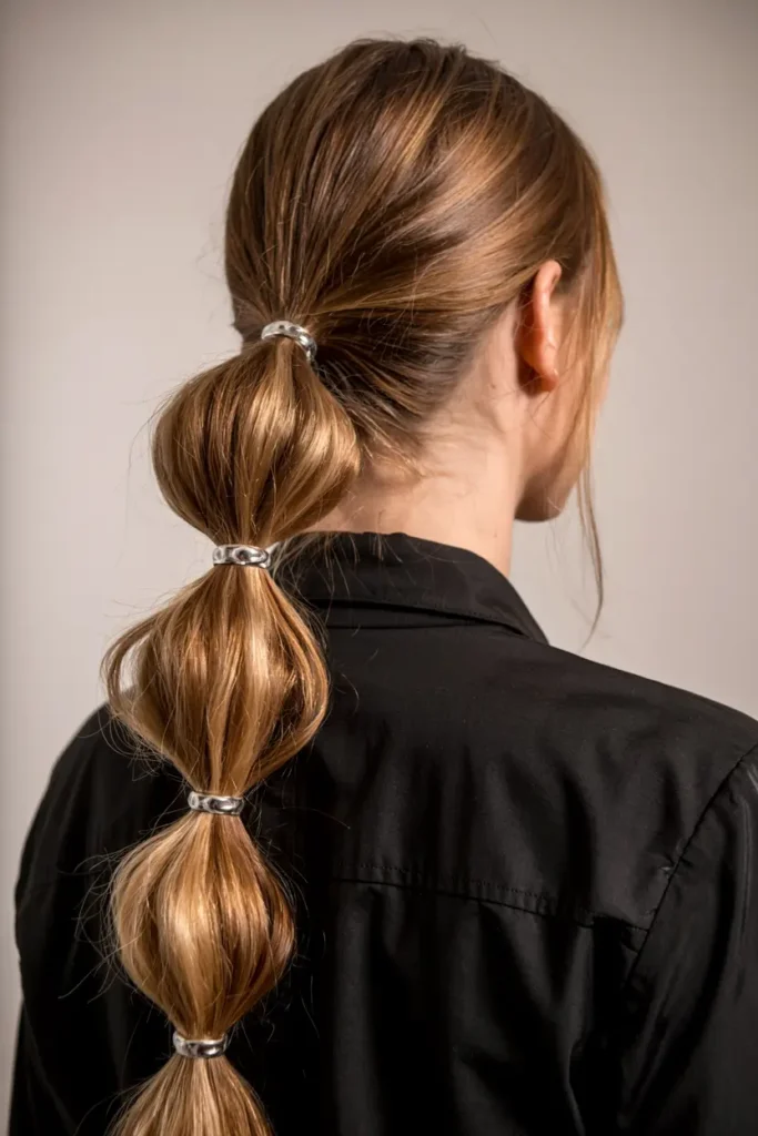4. Bubble Straight Ponytail