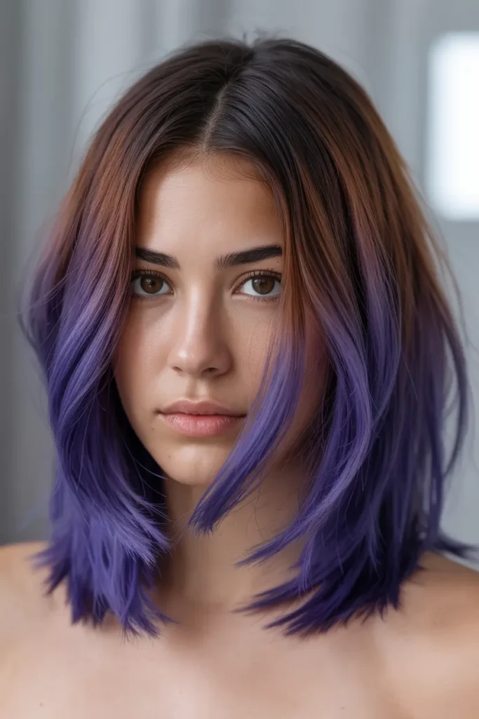 4. Dark Brown to Violet Ombre