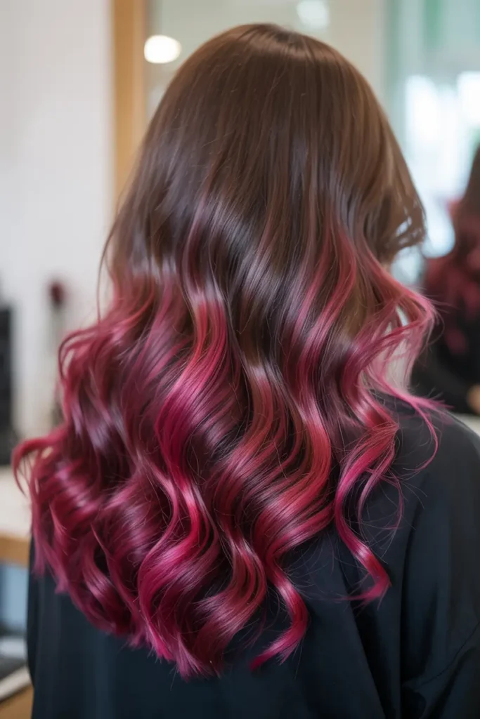 4. Dark Burgundy Ombre