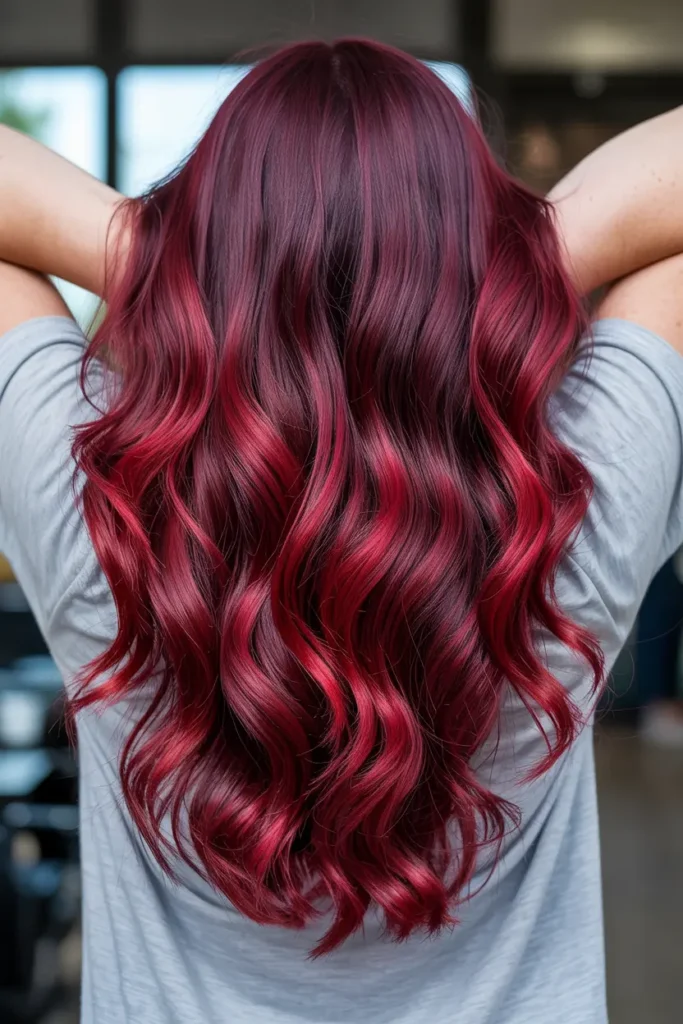 4. Dark Cherry Red Ombre