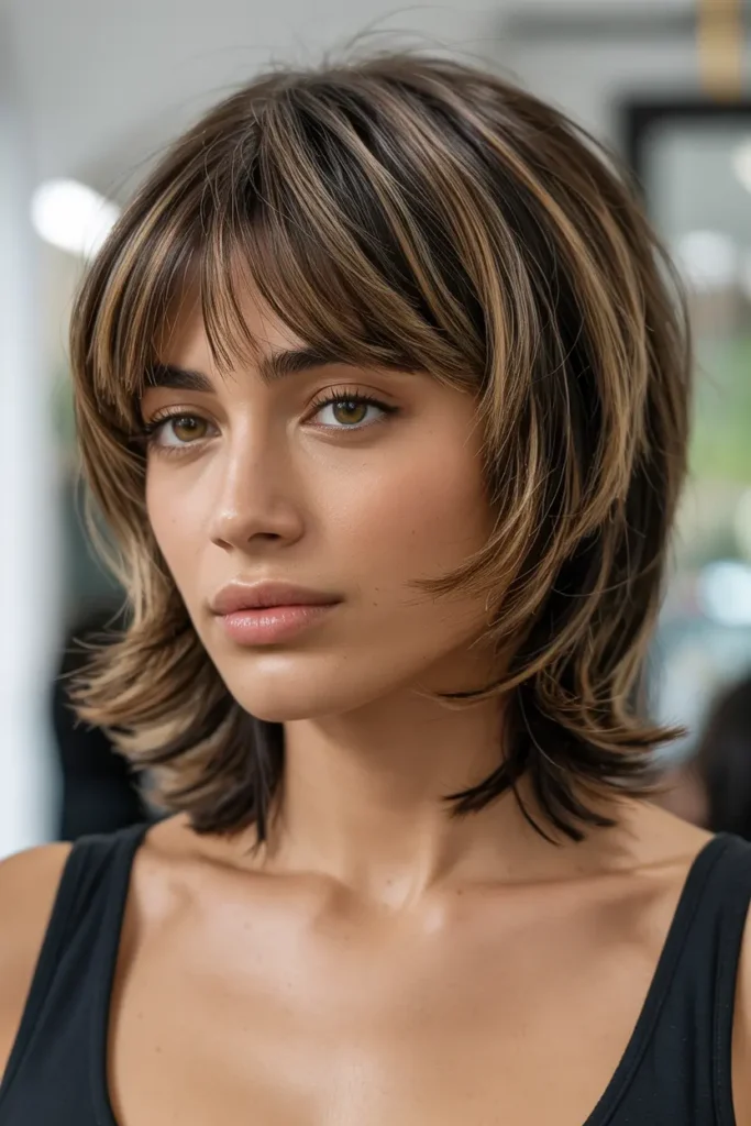 30 Feathered Bob Hairstyles That Are Totally Trending 4 4. Feathered Layered Bob with Bangs