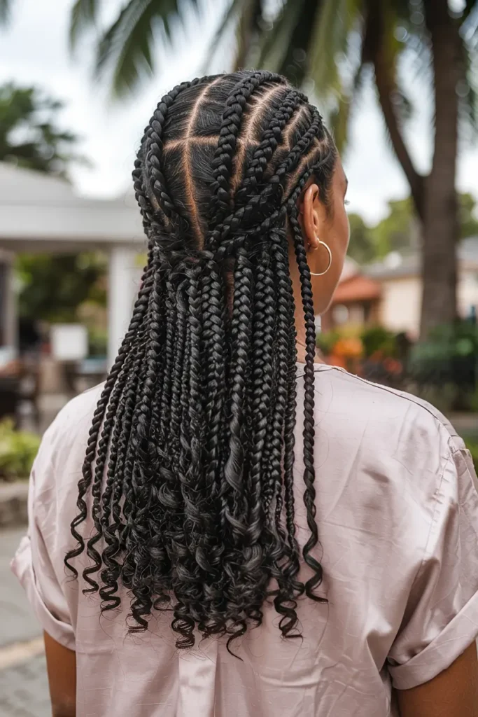 4. Fulani Braids with Curls 1