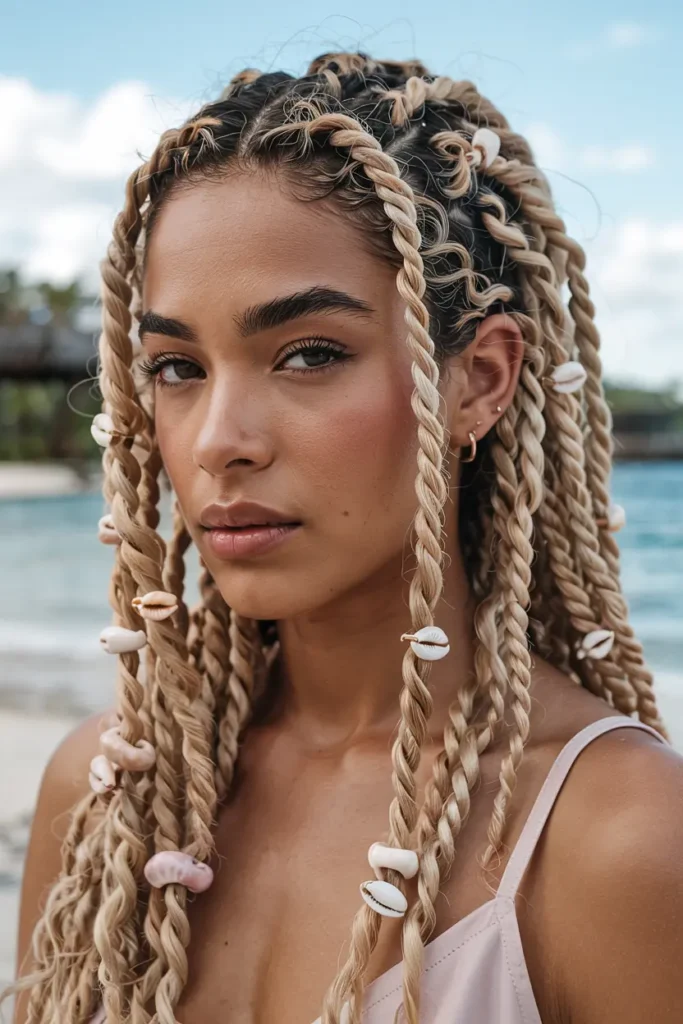 4. Island Twists with Shell Beads