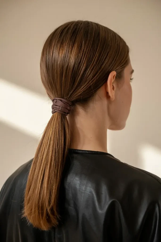 4. Polished Low Ponytail