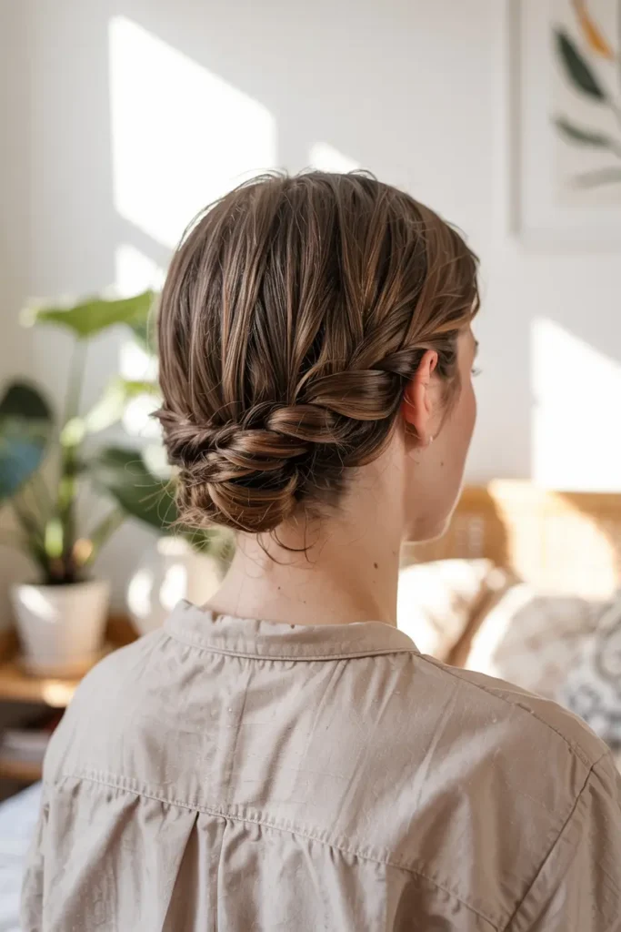 4. Polished Low Twist Updo