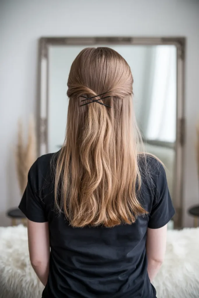 30 Easy Hairstyle Style Hacks for Every Hair Type 4 4. Secure Bobby Pins with a Criss Cross