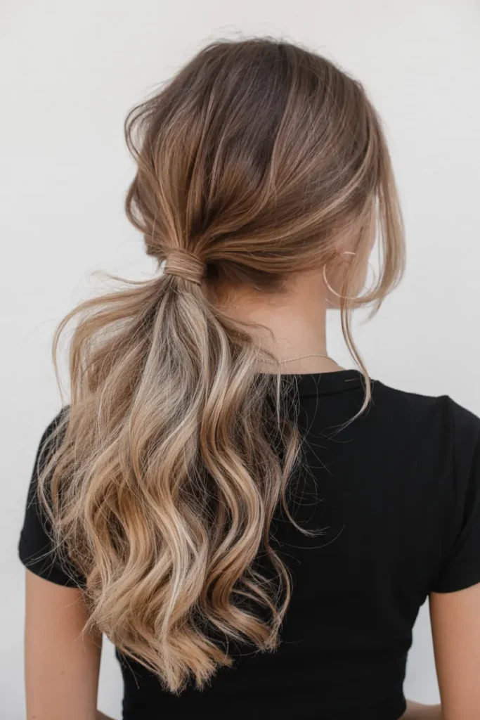 4. Textured Messy Ponytail