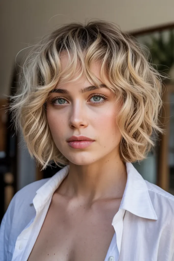 4. Tousled Wavy Bob