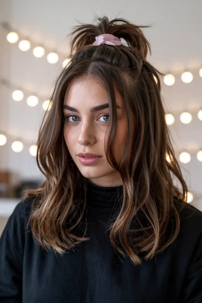 4. Voluminous Wolf Cut Ponytail
