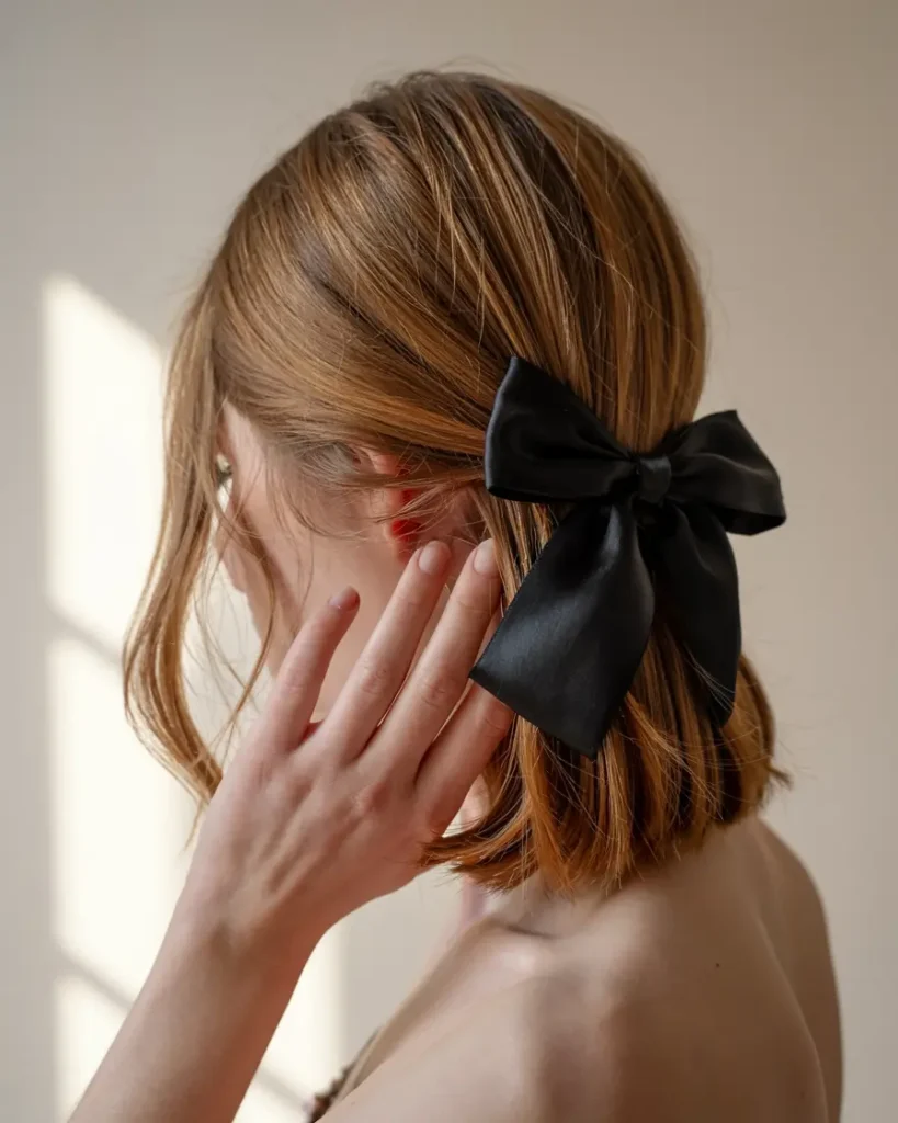 The Lazy Girl’s Guide to Easy Bob Hairstyles 40 40. Bob with Fabric Bows