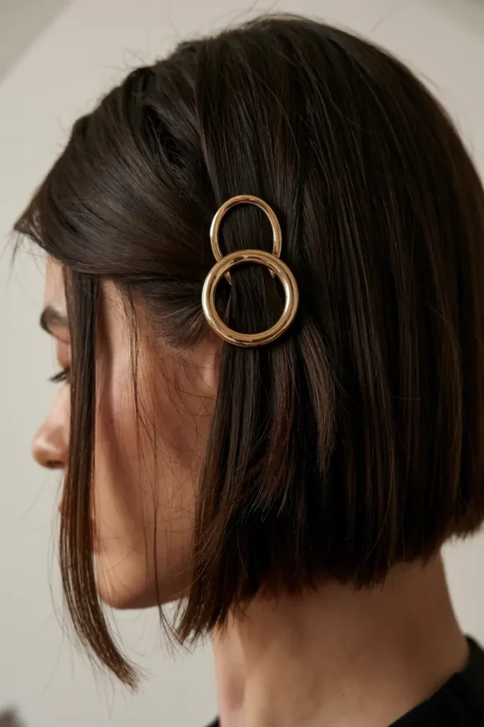 The Lazy Girl’s Guide to Easy Bob Hairstyles 41 41.Bob with Hair Rings