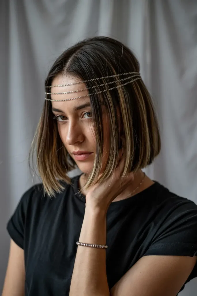 The Lazy Girl’s Guide to Easy Bob Hairstyles 43 43. Bob with Head Chain