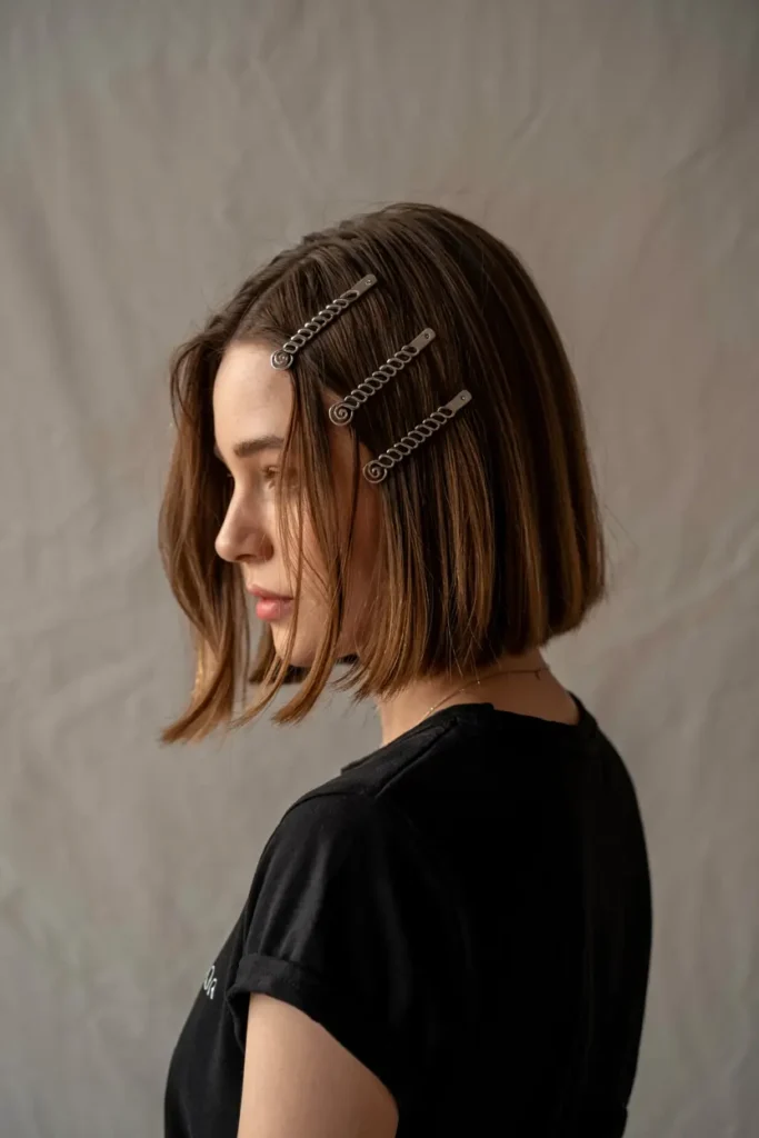 The Lazy Girl’s Guide to Easy Bob Hairstyles 46 46. Bob with Spiral Pins