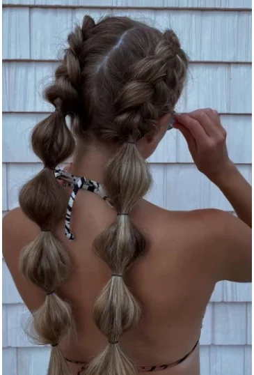 Bubble Braid Pigtails