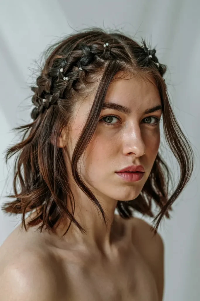 5. Braided Wolf Cut Crown